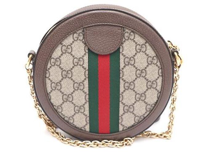 Gucci Mini borsa a tracolla GG Round con catena e borsa a tracolla Marrone - vista 12