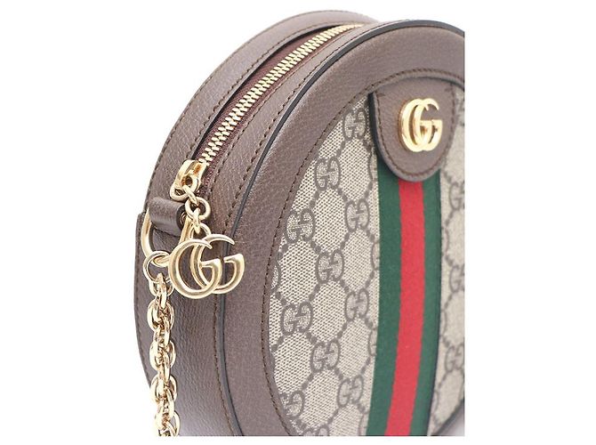 Gucci Mini borsa a tracolla GG Round con catena e borsa a tracolla Marrone - vista 13