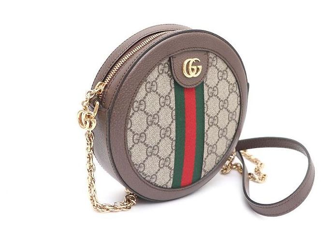 Gucci Mini borsa a tracolla GG Round con catena e borsa a tracolla Marrone - vista 2