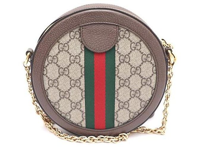 Gucci Mini borsa a tracolla GG Round con catena e borsa a tracolla Marrone - vista 3