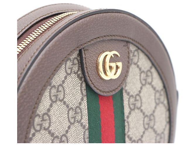 Gucci Mini borsa a tracolla GG Round con catena e borsa a tracolla Marrone - vista 5