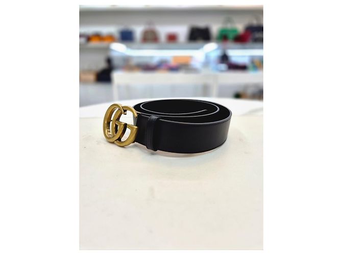 Gucci Breiter Ledergürtel Schwarz Inch - Ansicht 11