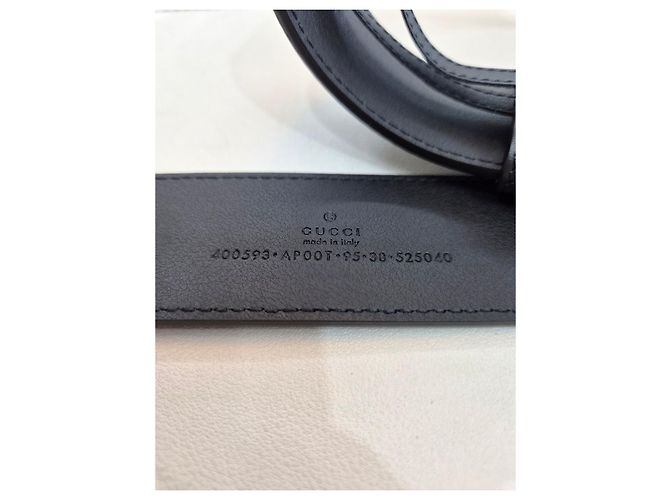 Gucci Breiter Ledergürtel Schwarz Inch - Ansicht 7