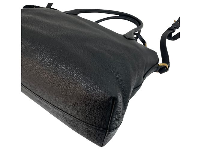 Prada Tote e borsa a tracolla in Vitello Daino Nero - vista 6