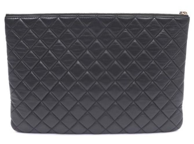Chanel Clutch in agnello con nastro di velluto Nero - vista 11