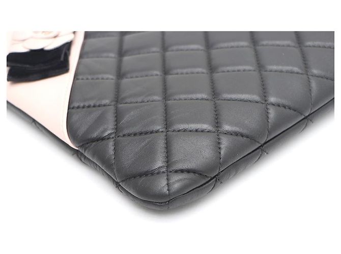 Chanel Clutch in agnello con nastro di velluto Nero - vista 14
