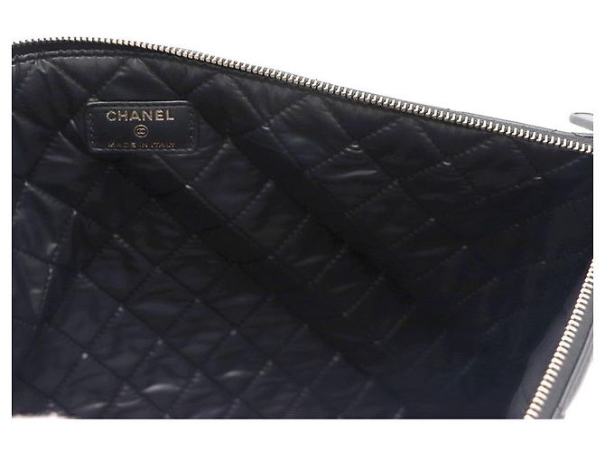 Chanel Clutch in agnello con nastro di velluto Nero - vista 16