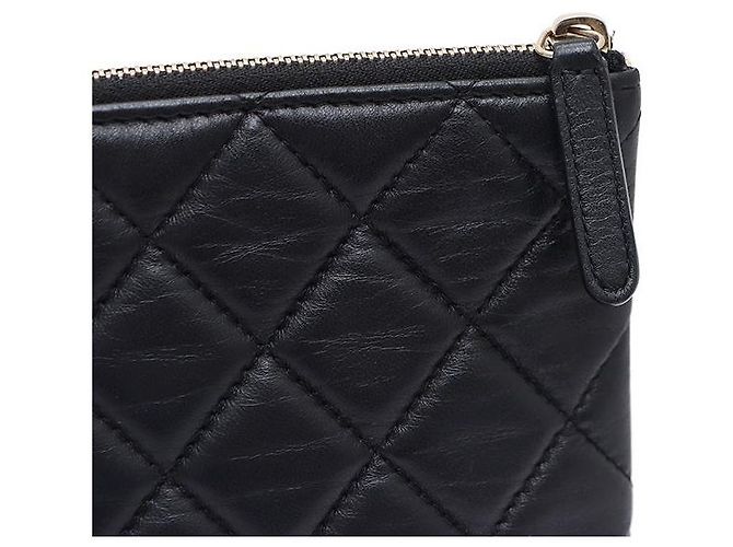 Chanel Clutch in agnello con nastro di velluto Nero - vista 4