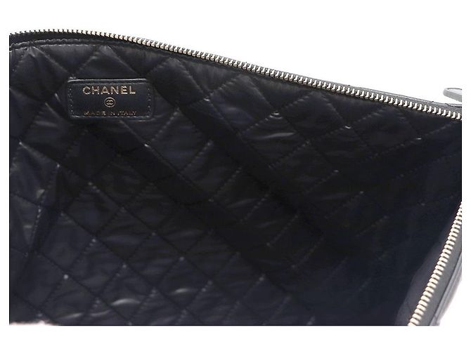 Chanel Clutch in agnello con nastro di velluto Nero - vista 8