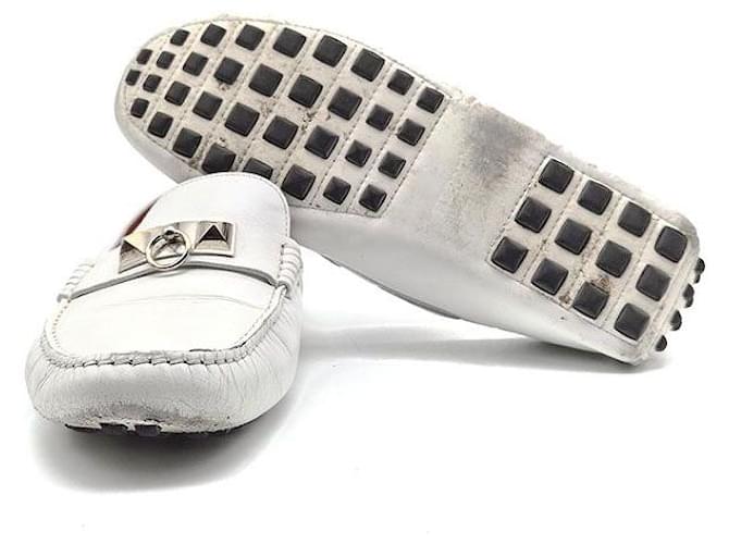 Hermès Mocassino da guida Bianco - vista 6
