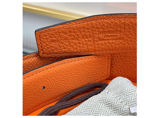 Hermès Reversible Belt Black/Orange Silver Shiny - view 5