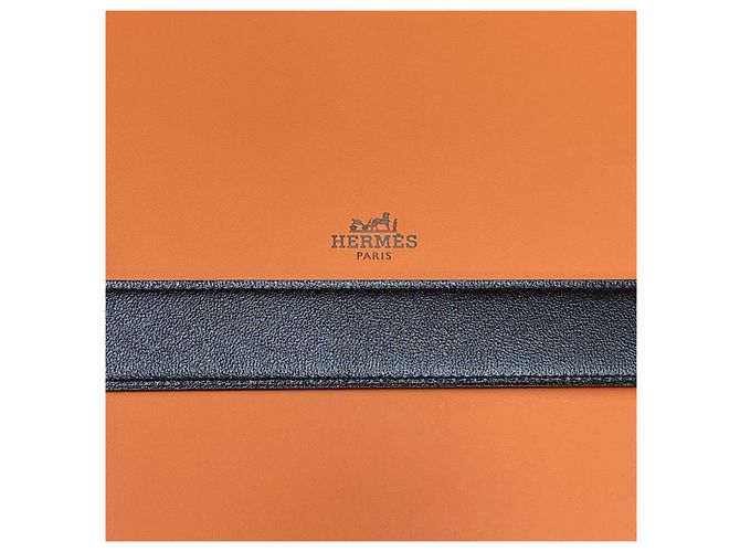 Hermès Reversible Belt Black/Orange Silver Shiny - view 6