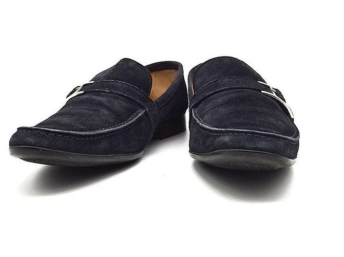 Hermès Mocassini Monterrey in scamosciato Blu - vista 2