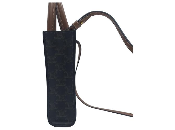Céline Bolsa Tiracolo Cabas Vertical Mini Triumph Tote Brown - vista 11