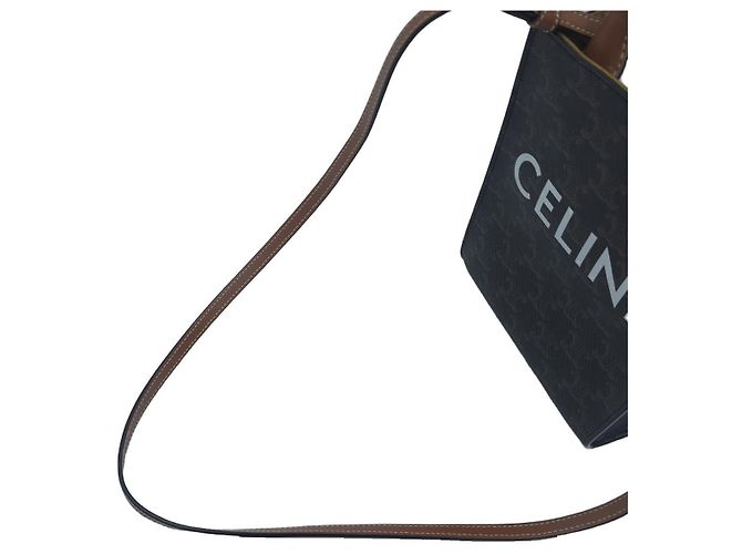 Céline Bolsa Tiracolo Cabas Vertical Mini Triumph Tote Brown - vista 13