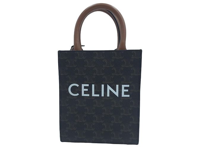 Céline Bolsa Tiracolo Cabas Vertical Mini Triumph Tote Brown - vista 9
