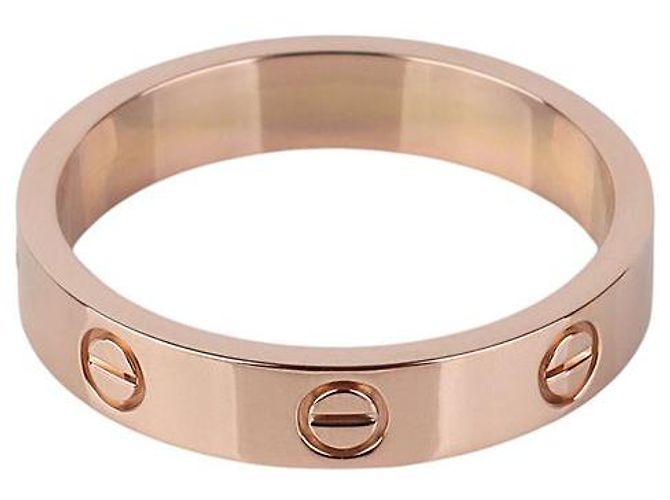 Cartier Anello Mini Love in Oro Rosa e Diamanti - vista 3