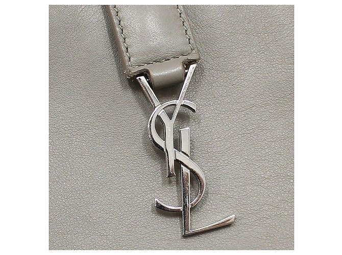 Saint Laurent Mini borsa cabas a tracolla Monogram Toy Marrone - vista 6