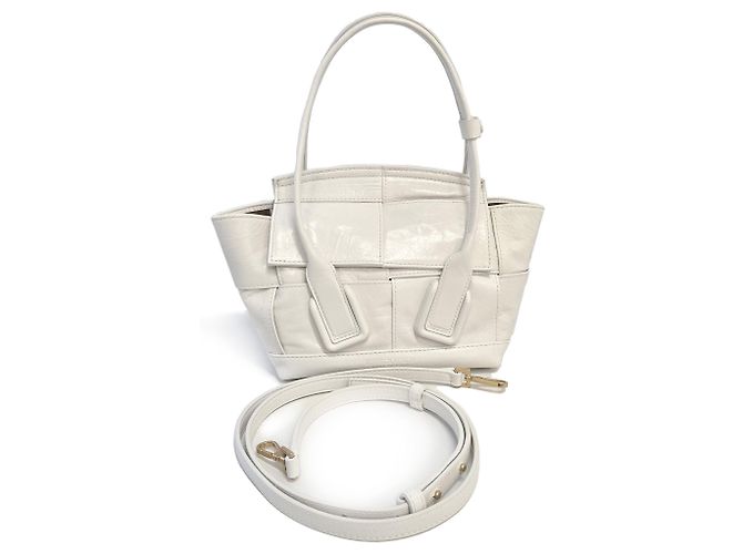 Bottega Veneta Mini borsa a tracolla White Arco Intrecciato Bianco - vista 10