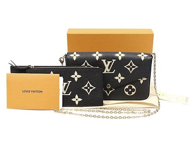 Louis Vuitton Pochette Felicie Monogram Empreinte Black Beige con tracolla a catena Marrone - vista 2