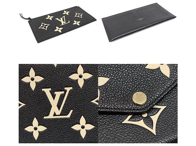 Louis Vuitton Pochette Felicie Monogram Empreinte Black Beige con tracolla a catena Marrone - vista 6