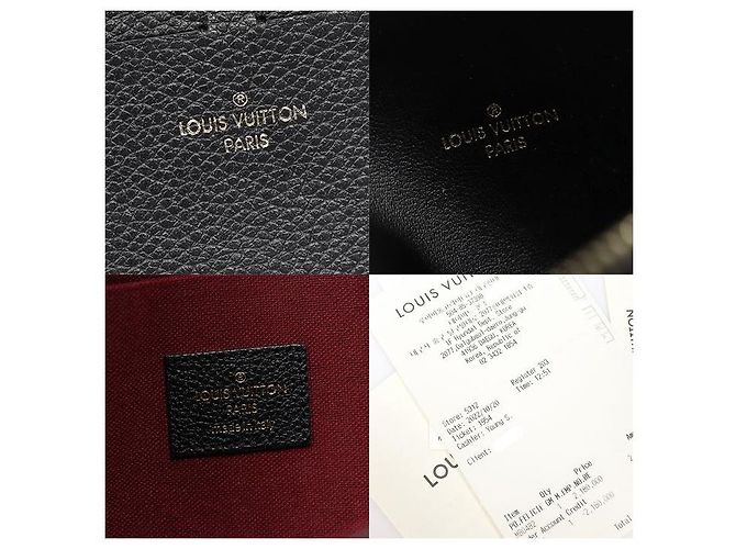 Louis Vuitton Pochette Felicie Monogram Empreinte Black Beige con tracolla a catena Marrone - vista 7
