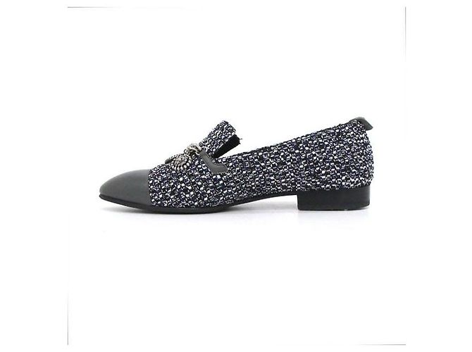 Chanel Mocassino in tweed da donna con pendente a moneta Multicolore - vista 4