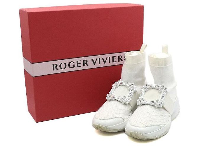 Roger Vivier Zapatillas Runner Square Crystal White para Mujer - vista 7