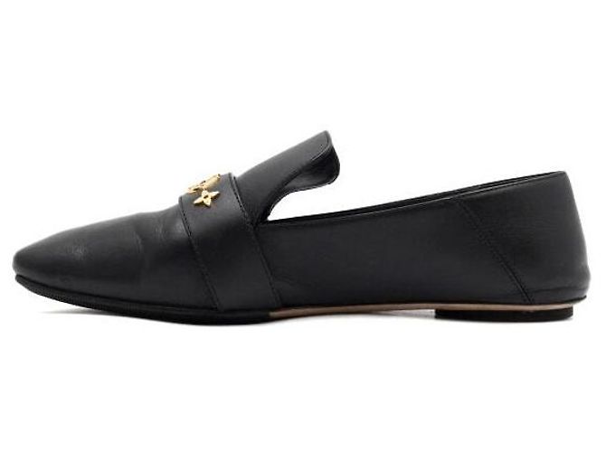 Louis Vuitton Mocassini flat Baya in pelle nera con monogramma da donna Nero - vista 4