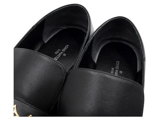 Louis Vuitton Mocassini flat Baya in pelle nera con monogramma da donna Nero - vista 7