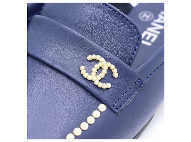 Chanel Mule Blopfer da donna con logo CC di perle - Sandali stagionali Blu - vista 4