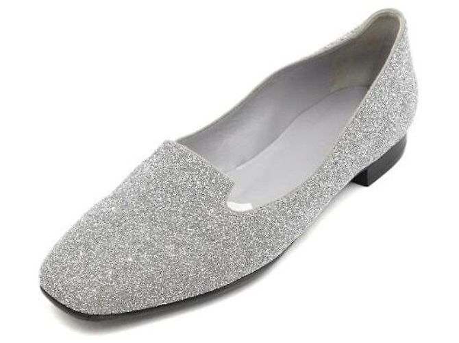 Hermès Mocassini Ballerina con glitter argento da donna - vista 2
