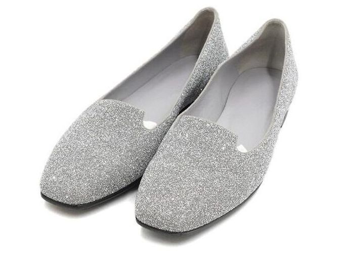 Hermès Mocassini Ballerina con glitter argento da donna - vista 3