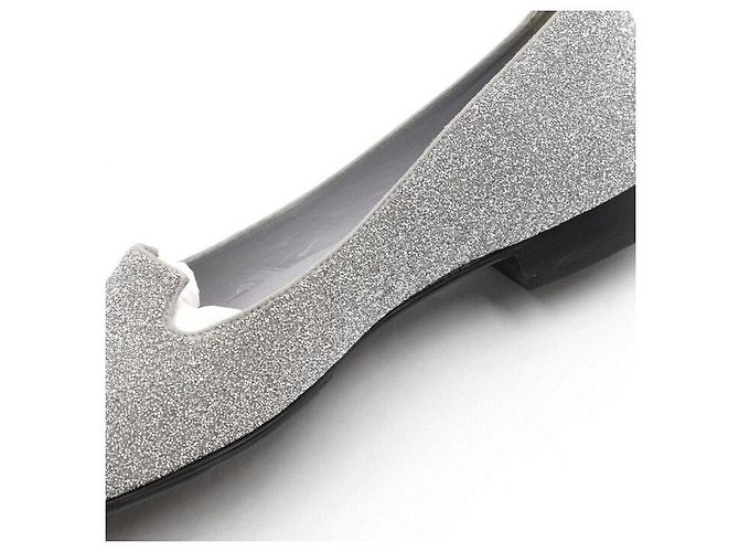 Hermès Mocassini Ballerina con glitter argento da donna - vista 6