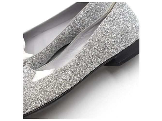 Hermès Mocassini Ballerina con glitter argento da donna - vista 7