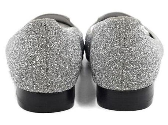Hermès Mocassini Ballerina con glitter argento da donna - vista 8
