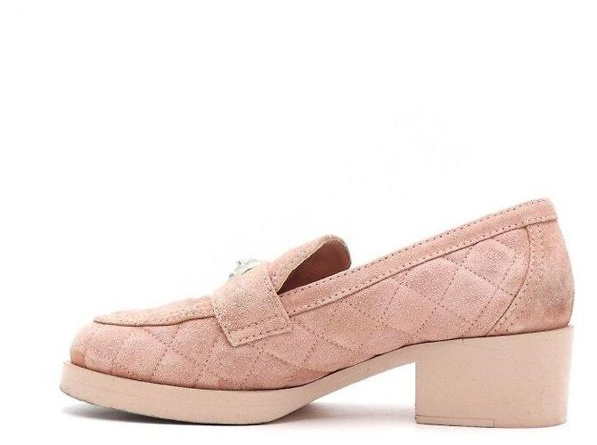 Chanel Mocassini da donna in scamosciato rosa con logo a cuore - vista 4