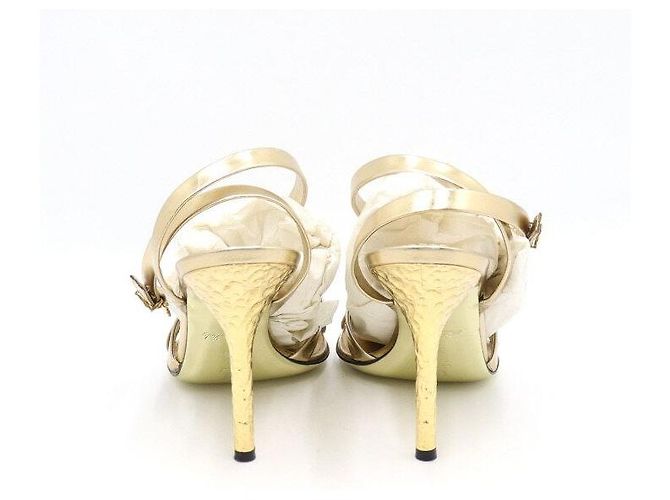 Louis Vuitton Sandali da donna con tacco martellato oro metallizzato D'oro - vista 5