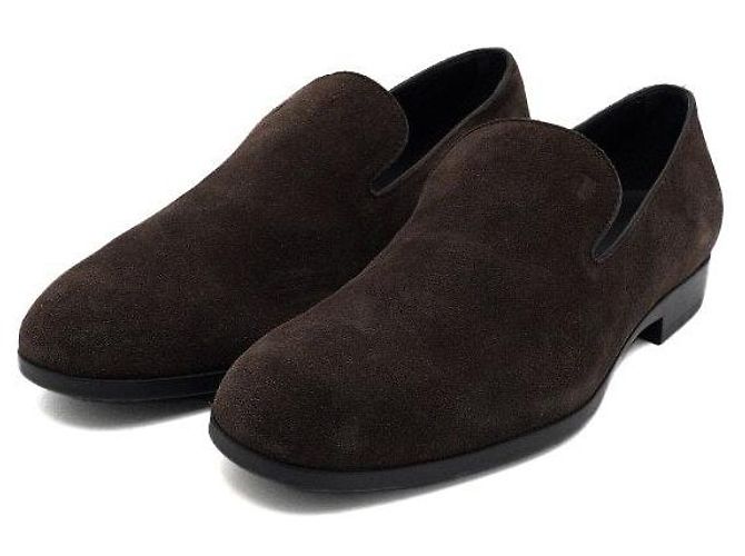 Tod's Mocassini da guida in scamosciato marrone per uomo - vista 3