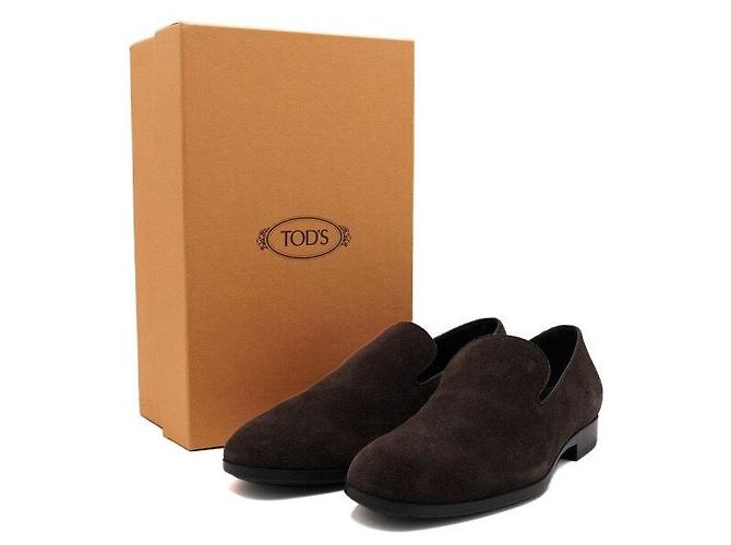 Tod's Mocassini da guida in scamosciato marrone per uomo - vista 7