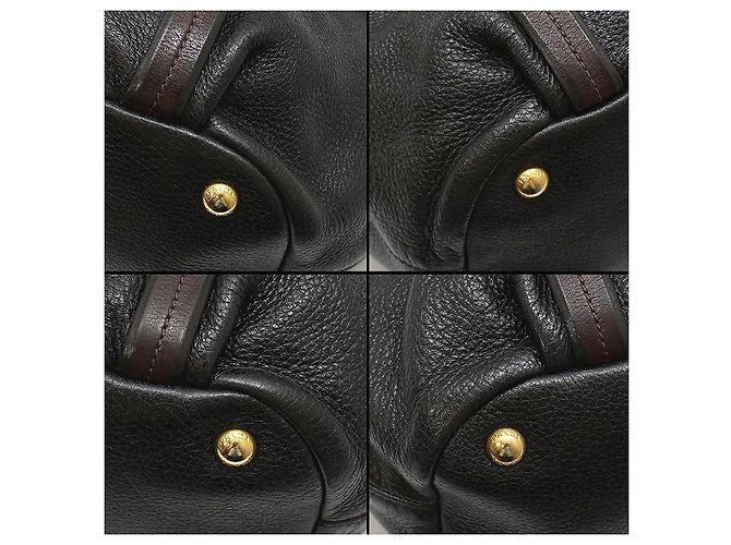Prada Borsa a tracolla in pelle nera con logo dorato Nero - vista 12