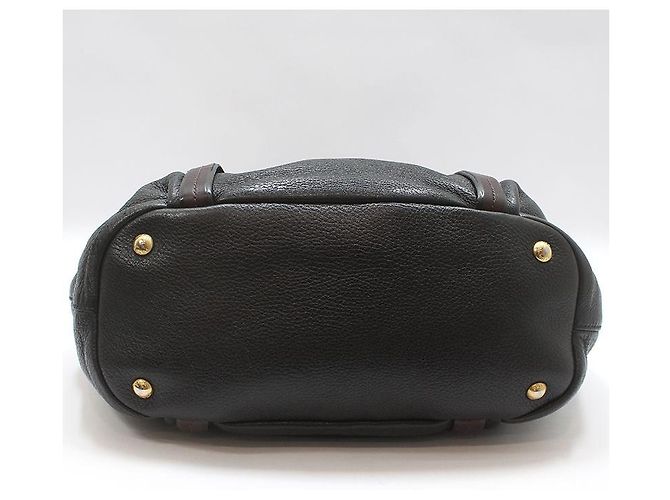 Prada Borsa a tracolla in pelle nera con logo dorato Nero - vista 5