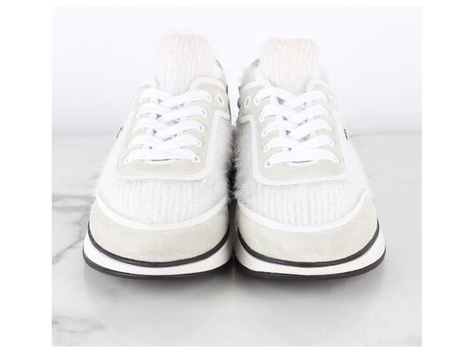 Chanel Strick-Sneaker White Weiß - Ansicht 2