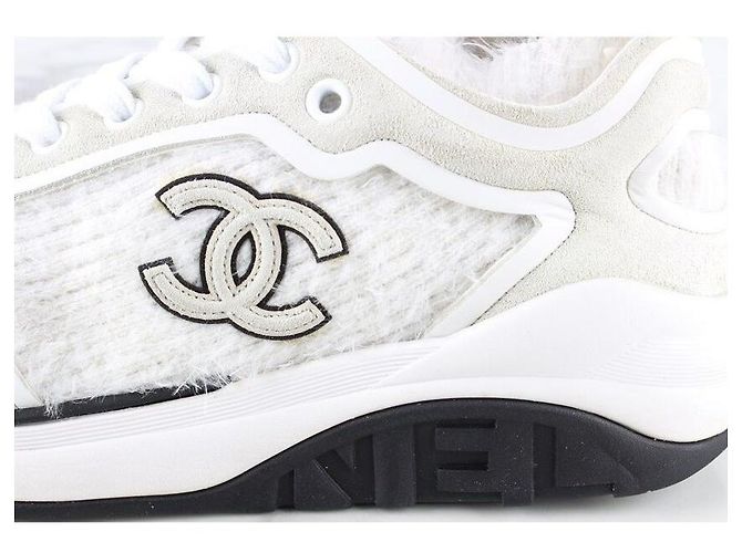 Chanel Strick-Sneaker White Weiß - Ansicht 6
