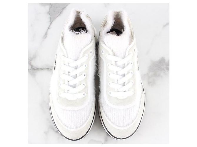 Chanel Strick-Sneaker White Weiß - Ansicht 7