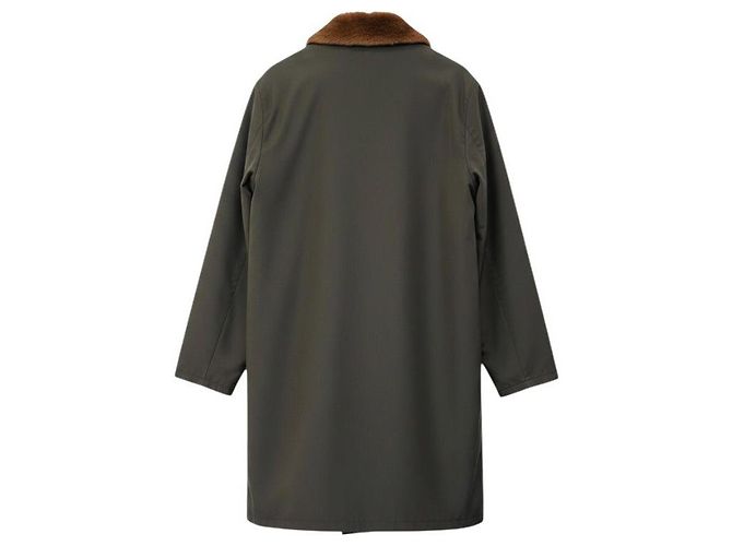 Kiton Langer Mantel für Herren mit Pelzfutter Schwarz - Ansicht 3