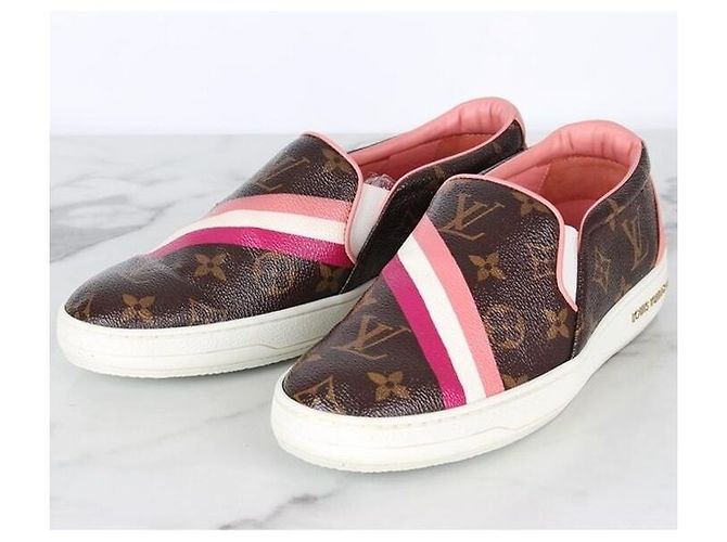 Louis Vuitton Slip-On Monogram Rosa Marrone - vista 7
