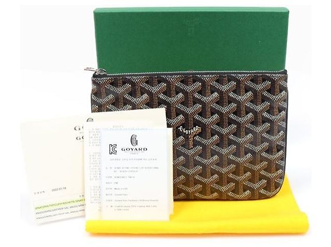 Clutch Sena PM in tela Goyardine nera Nero - vista 2