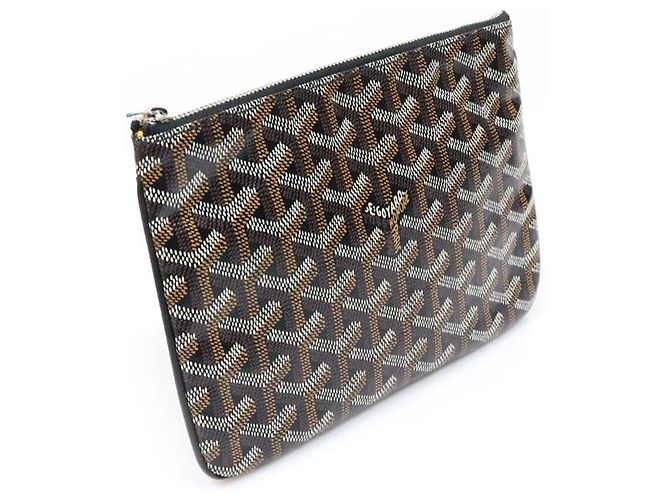 Clutch Sena PM in tela Goyardine nera Nero - vista 3