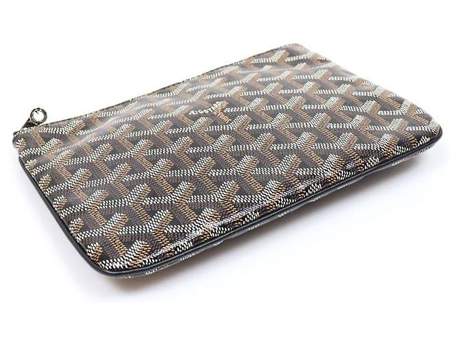 Clutch Sena PM in tela Goyardine nera Nero - vista 5